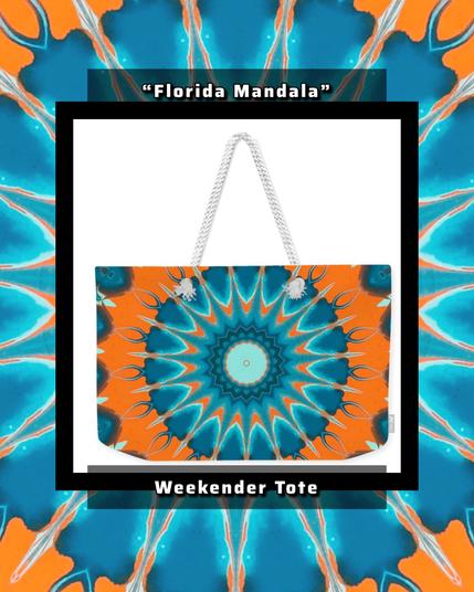 a burst of orange and aqua color in a glorious kaleidoscope pattern.
