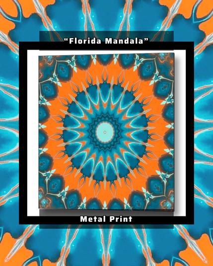 a burst of orange and aqua color in a glorious kaleidoscope pattern.