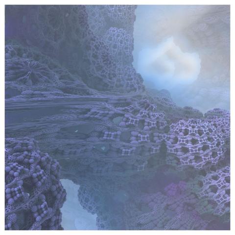 Mit Worten nicht adäquat zu beschreibenes Bild eines dreidimensionalen Fraktals, gerendert mit Mandelbulber 2.