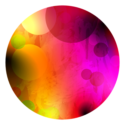 colorful circle, shades of pink violett red yellow  and light green