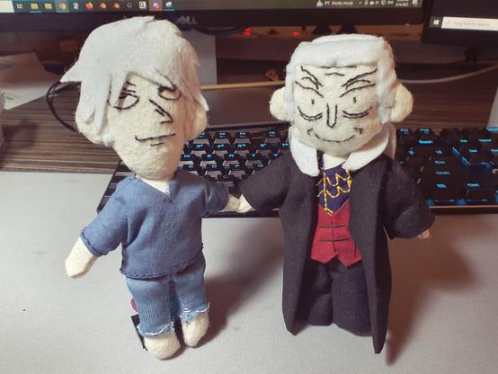 Akagi and Washizu in plush form