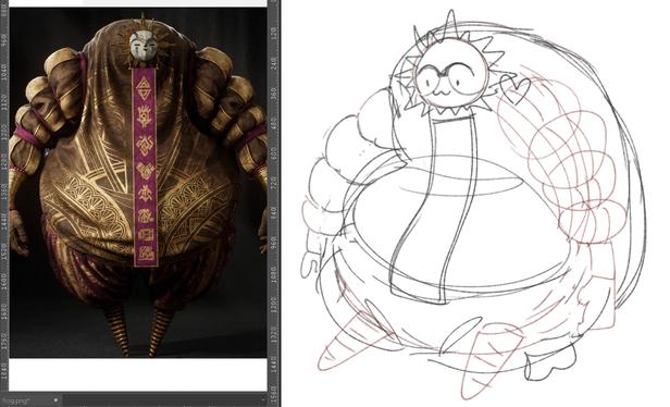 a beanie baby sketch of esquie from expedition 33