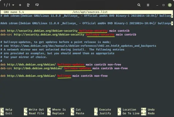 Debian Sources File