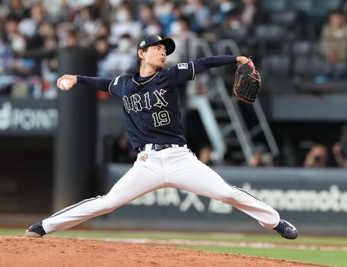 日本ハム対オリックス　6回に登板の山岡（撮影・黒川智章）