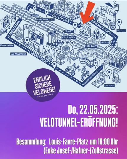 Illustration zu den Festivitäten rund um den Stadttunnel am Zürcher Hauptbahnhof