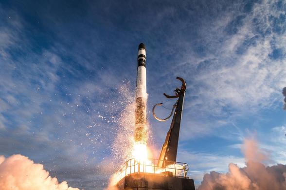Image of Electron launch vehicle at Rocket Lab Launch Complex 1A launch site, scheduled for 2025-05-17 08:17