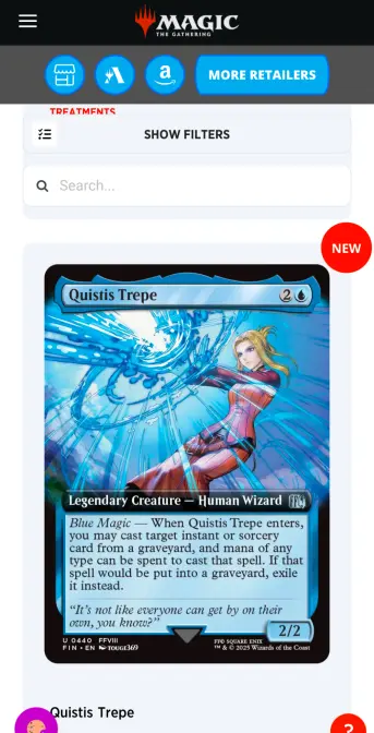 Carta de la colección Magic:The Gathering x Final Fantasy del personaje Quistis Trepe.