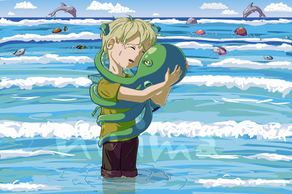 Fanart zum Buch "Pepe und der Oktopus auf der Flucht vor der Müllmafia"
