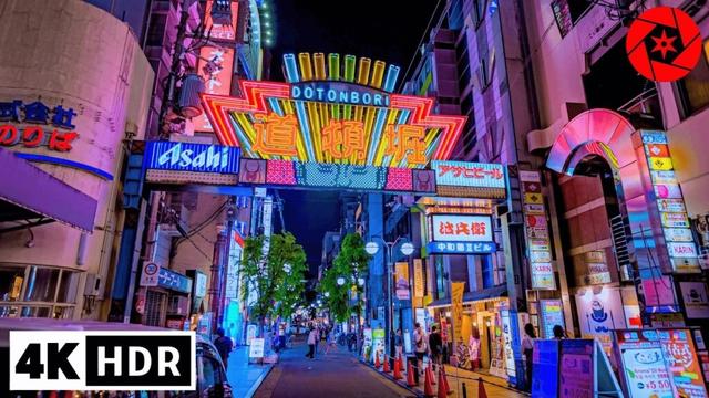 4K HDR - Japan Night Walk in Osaka's Busiest Nightlife District - Spring 2025