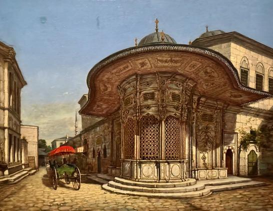 painting of a mosque