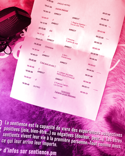 Liste de diffusion de l'émission de radio