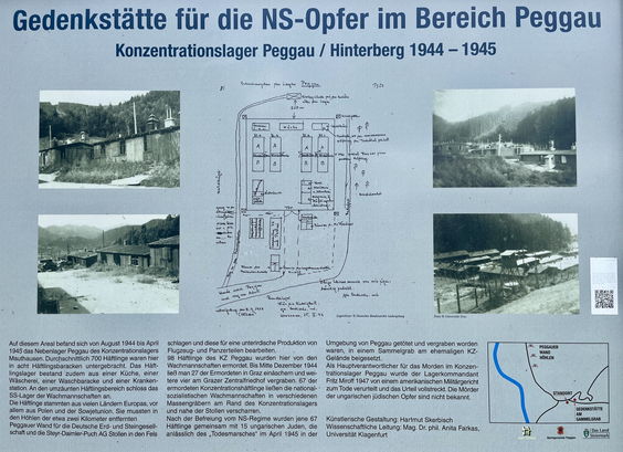 Informationstafel zur Gedenkstätte des NS-Opfer in Peggau