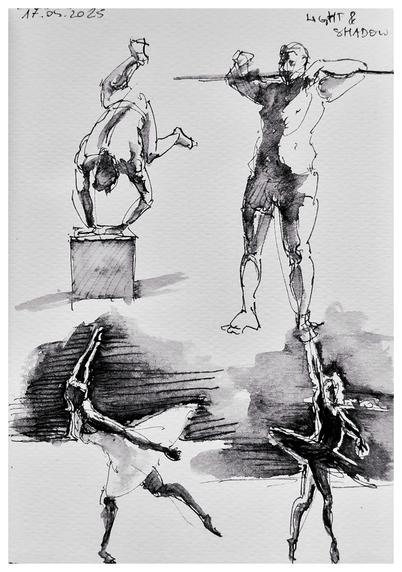 Ink sketches of people