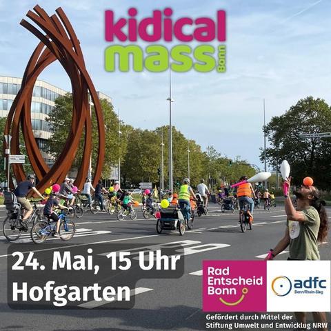 Ein Werbeflyer für die Kidical Mass am 24.5., 15 Uhr ab Hofgarten.