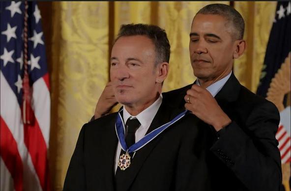 Obama giving the Boss the Congressional Medal of Freedom, back when the damn thing meant something.