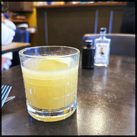 A glass of apple juice