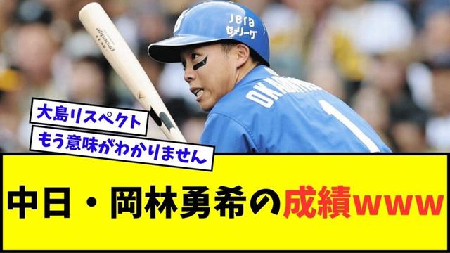 【なにこれ】中日・岡林勇希の成績wwwww【なんJ反応】【プロ野球反応集】