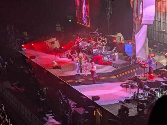 The members of Scissor Sisters perform on stage