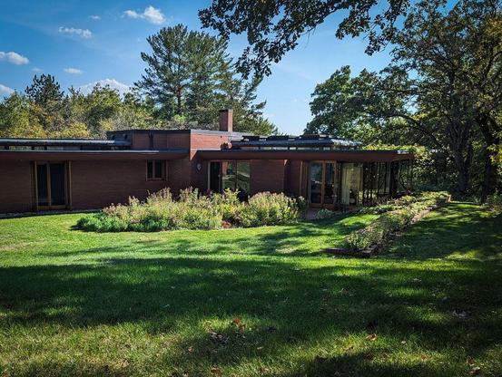 One of a series of photographs taken at a state park in Iowa that features a Frank Lloyd Wright-designed home.