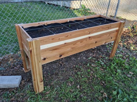 A raised bed planter