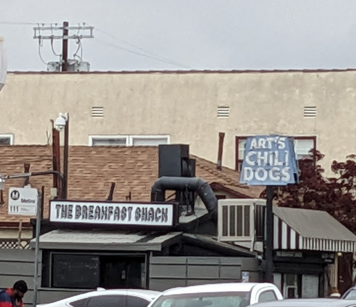 Cool neon sign for Art's Chili Dogs