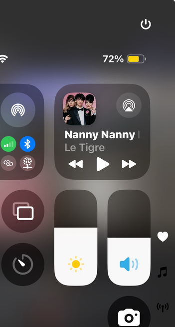 Screen shot showing Le Tigre playing on phone.