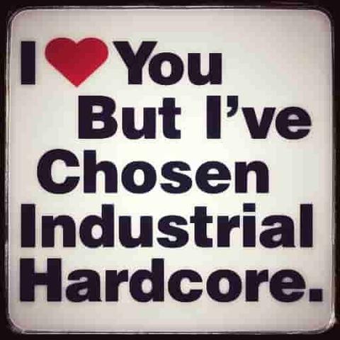 An image with text "I love you but I've chosen industrial hardcore."