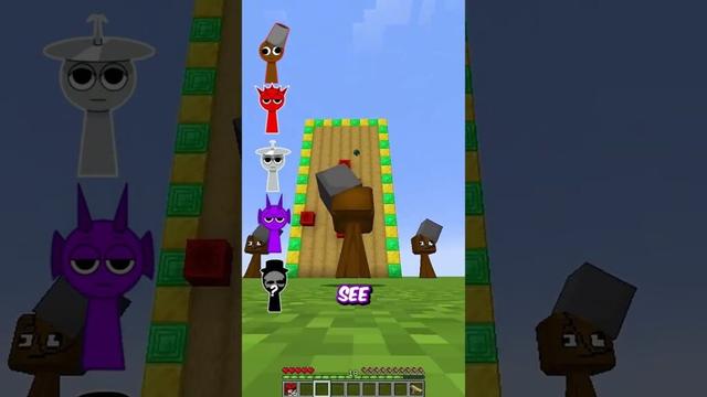 Minecraft Best Sprunkis (Horror) vs Placing Blocks Higher! 😯 ⛏️ #shorts