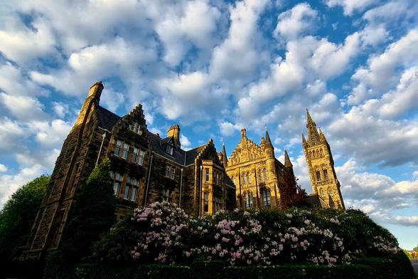 1870s buildings of Glasgow university's Gilmorehill Campus.