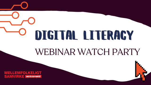 Graphic of cursor clicking on text "Digital literacy Webinar watch party

Logo in the corner: mellemfolkeligt samvirke