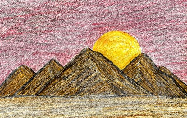 in all directions

mountains drawn in colored pencil on paper.