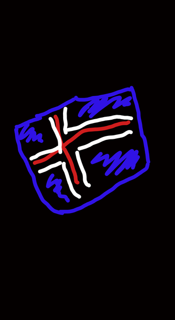 Islandflagge gekritzelt