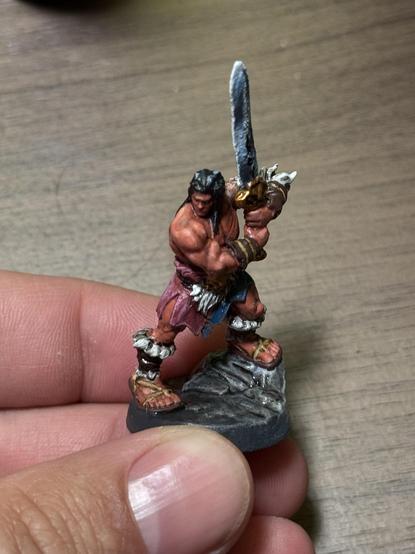 HeroQuest barbarian with NMM sword (Spark says it's their first attempt - I did SIGNIFICANTLY worse than this!)

Excellent skin game too!