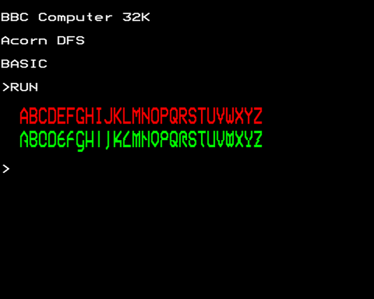 BBC Micro Bot graphics output - Alternative font.