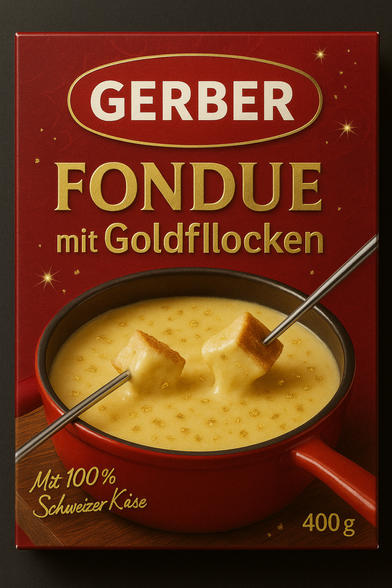 Gerber Fondue with gold flakes