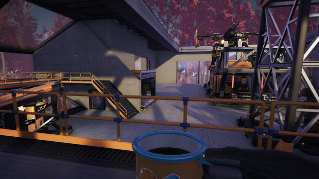 The HUB inside its new building with various walkways and crafting stations.