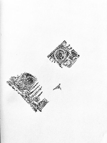 an abstract pointillist drawing crafted with an extremally fine point.