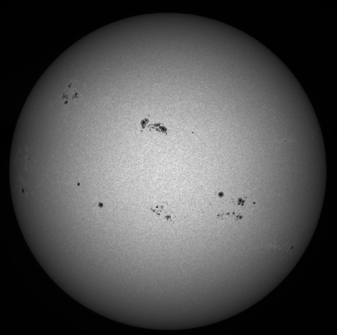The full solar disk in O-III light, 26 december 2024. Mono image. 
To read about the technical details and see the RGB and annotated versions, follow the link in the post.