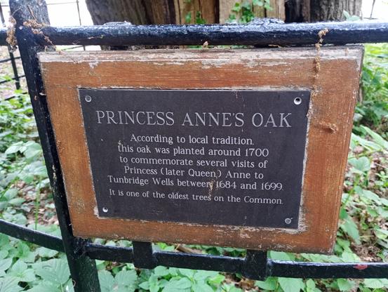 Plaque " Princess Anne's Oak"