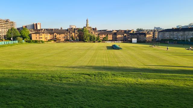 A view across the West of Scotland Cricket ground in the Partick area of Glasgow.