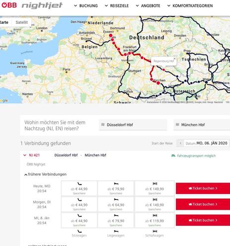 OeBB  Night Jet Deutschland - Bayern