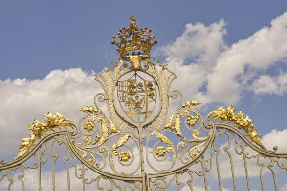 Palazzia Di caccia di Stupinigi Golden Gate section with blue skies and white clouds.