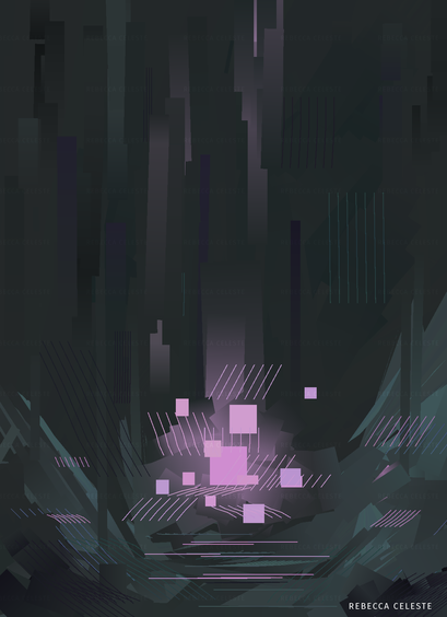 Illustration of an abstract landscape.