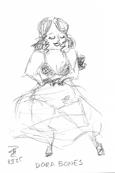 Pencil sketch of burlesque artist