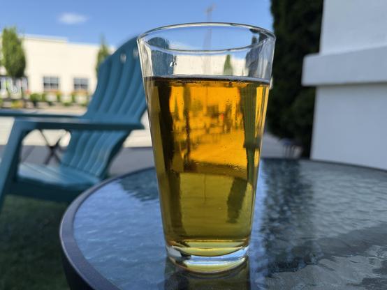 A pint of a blonde from a local brewery