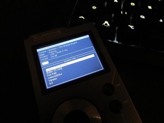 Surfans F20 audio player running Rockbox firmware 4.0