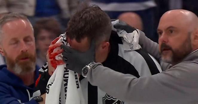 NHL referee seriously injured in Game 7.