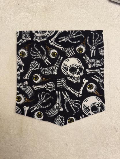Unattached shirt pocket with edges folded under and neatly pressed