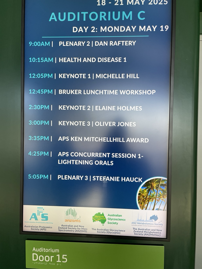 A list of speakers at a conference