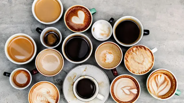 Kaffeetassen von oben.
